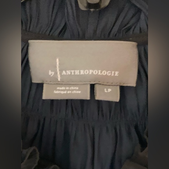 Ladies black ruffled button blouse by Anthropology - Picture 4 of 5